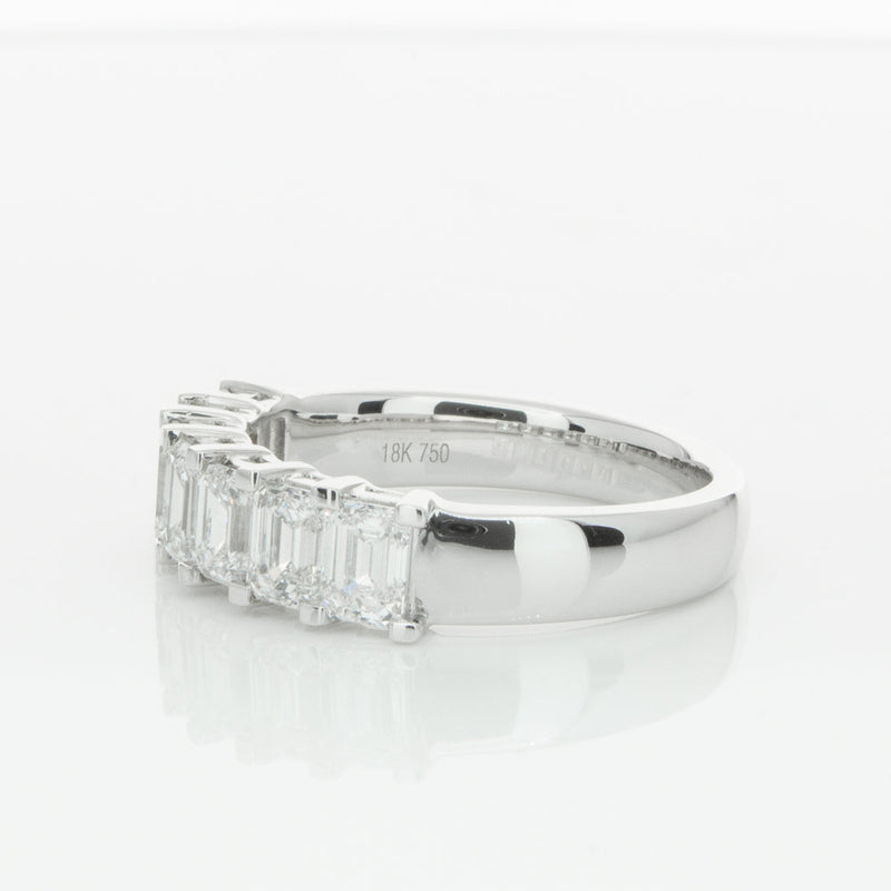 18ct White Gold 2.00ct Emerald Cut Diamond Asra Ring-Ring-Walker & Hall