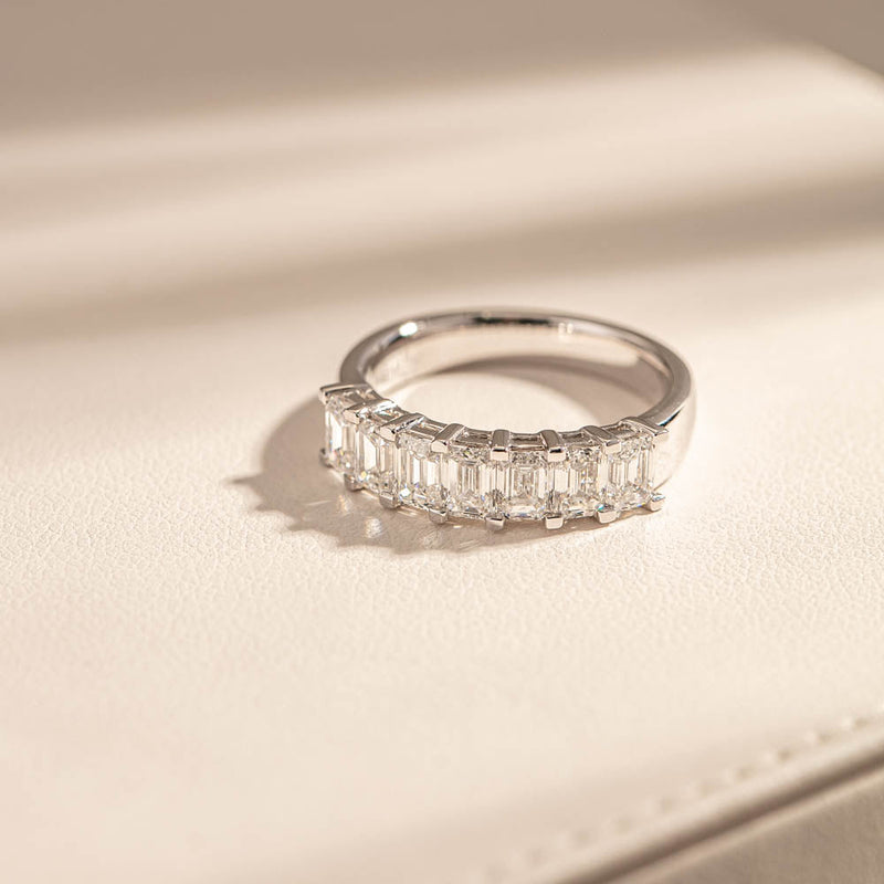 18ct White Gold 2.00ct Emerald Cut Diamond Asra Ring-Ring-Walker & Hall