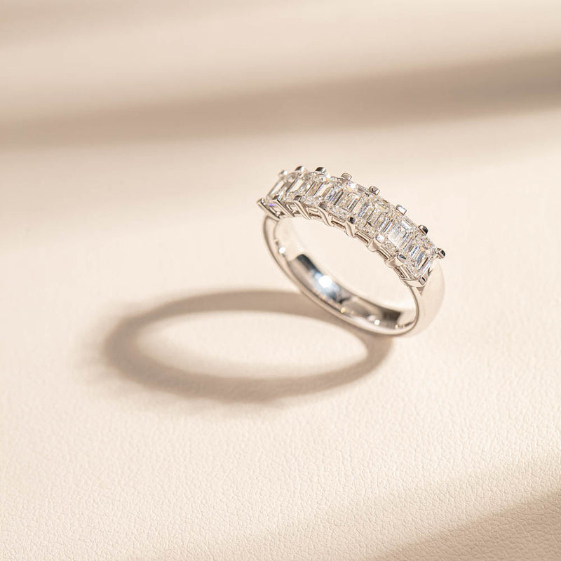 18ct White Gold 2.00ct Emerald Cut Diamond Asra Ring-Ring-Walker & Hall