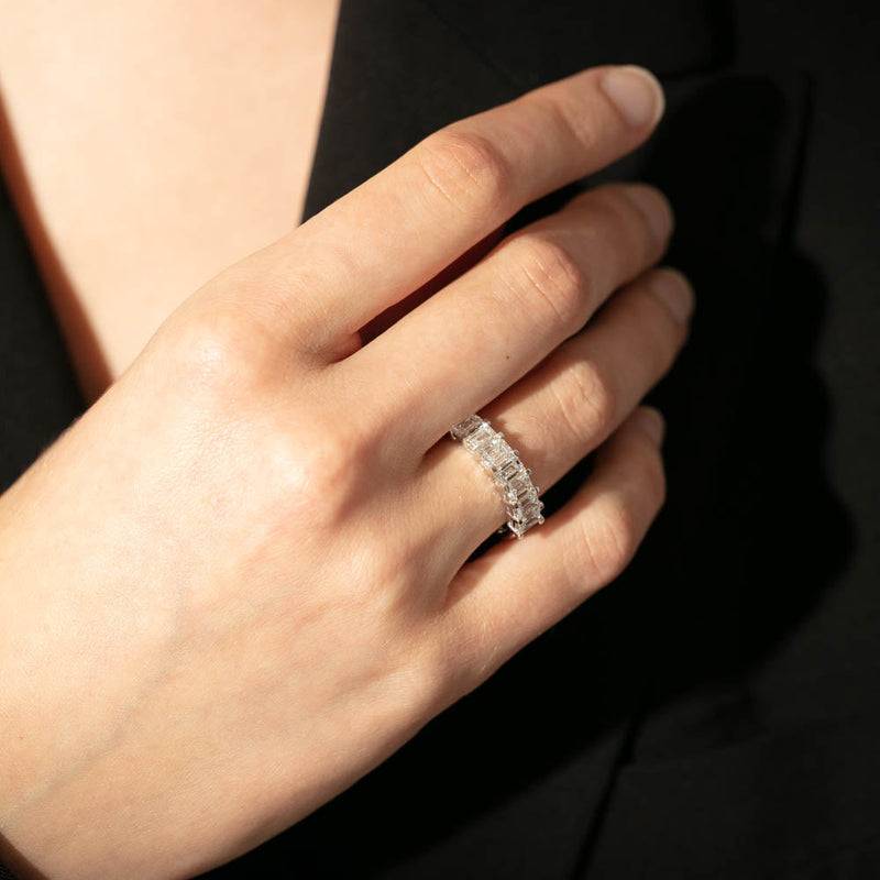 18ct White Gold 2.00ct Emerald Cut Diamond Asra Ring-Ring-Walker & Hall