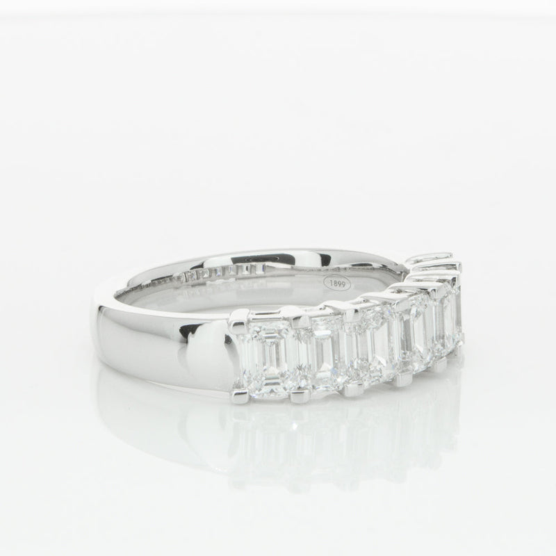 18ct White Gold 2.00ct Emerald Cut Diamond Asra Ring-Ring-Walker & Hall