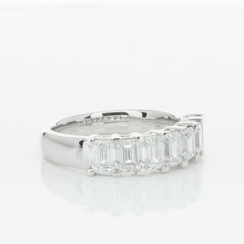 18ct White Gold 2.00ct Emerald Cut Diamond Asra Ring-Ring-Walker & Hall