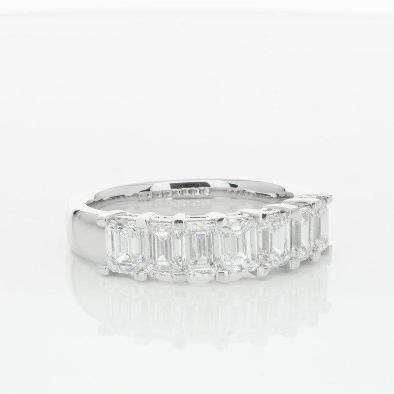 18ct White Gold 2.00ct Emerald Cut Diamond Asra Ring-Ring-Walker & Hall