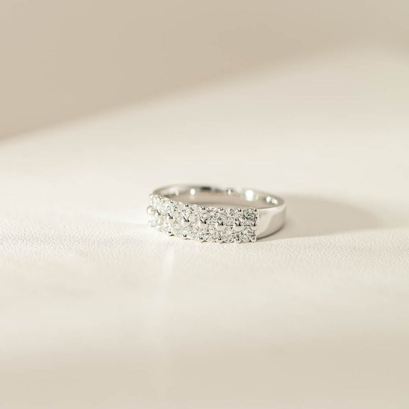 18ct White Gold 1.00ct Diamond Apollo Ring-Ring-Walker & Hall