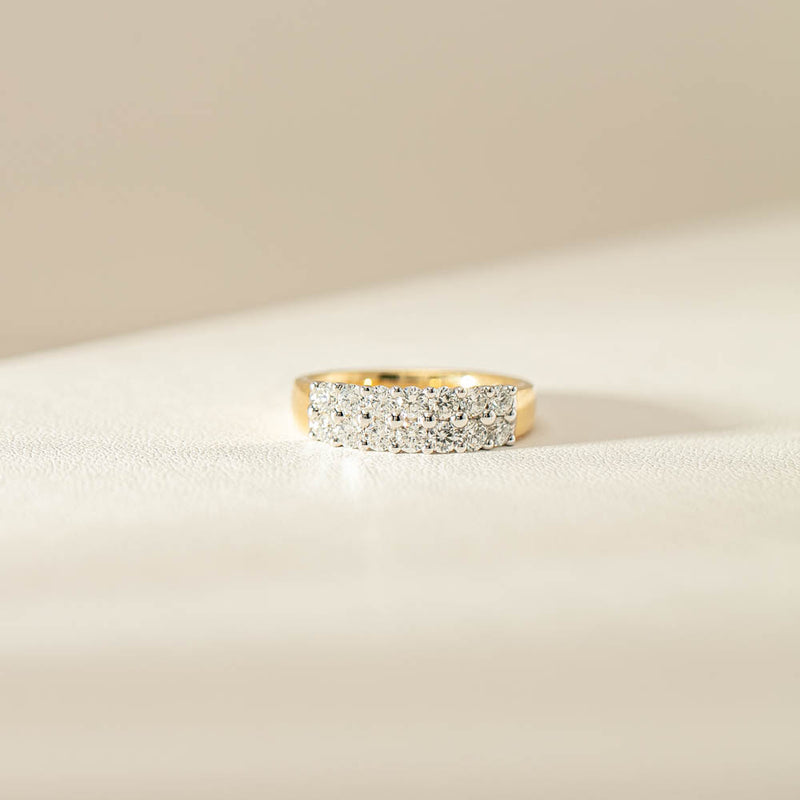 18ct Yellow Gold 1.00ct Diamond Apollo Ring-Ring-Walker & Hall