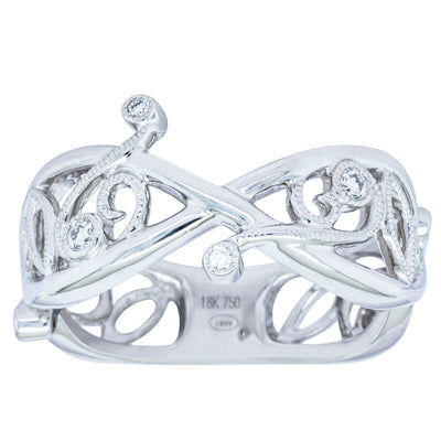 18ct White Gold Diamond Band-Ring-Walker & Hall