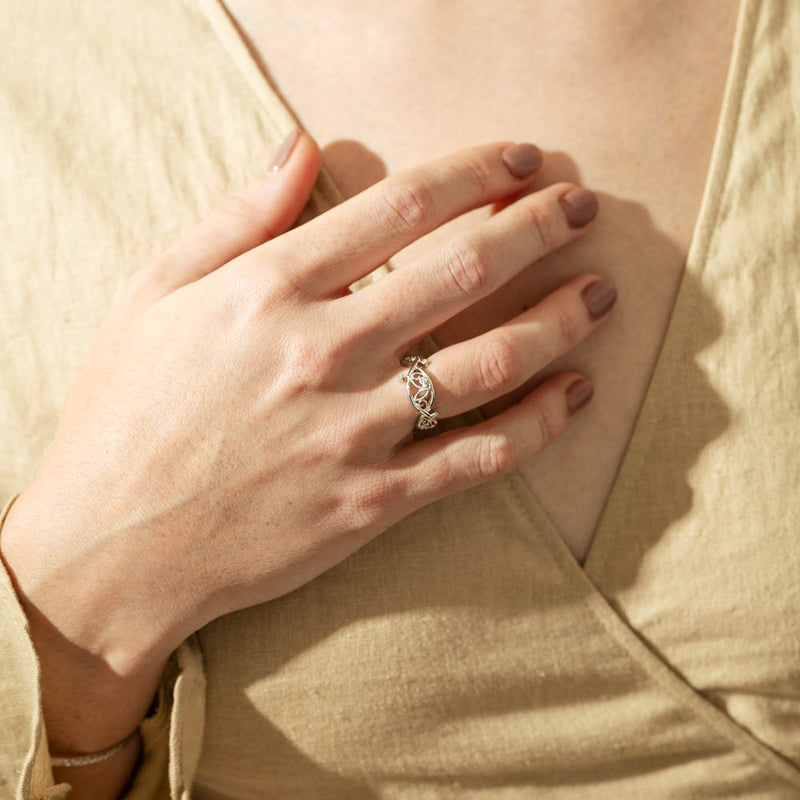 18ct White Gold Diamond Band-Ring-Walker & Hall