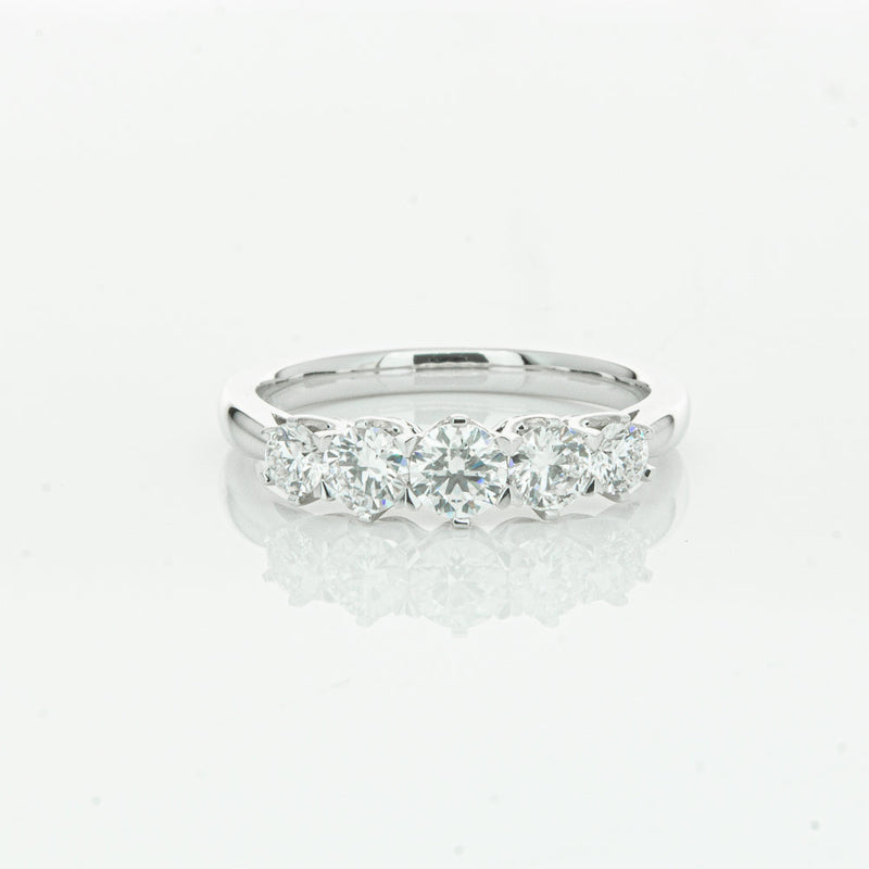 18ct White Gold .80ct Diamond Pentagon Ring-Ring-Walker & Hall