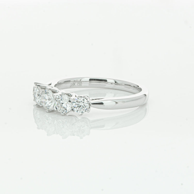 18ct White Gold .80ct Diamond Pentagon Ring-Ring-Walker & Hall