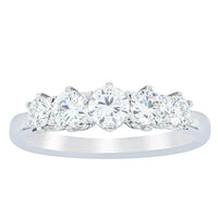 18ct White Gold .80ct Diamond Pentagon Ring-Ring-Walker & Hall