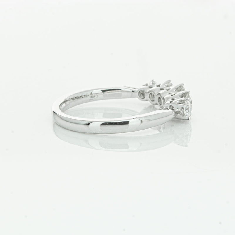 18ct White Gold .80ct Diamond Pentagon Ring-Ring-Walker & Hall