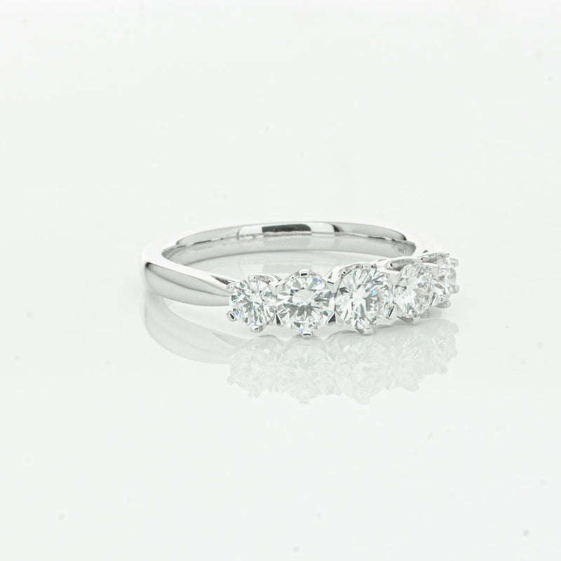 18ct White Gold .80ct Diamond Pentagon Ring-Ring-Walker & Hall
