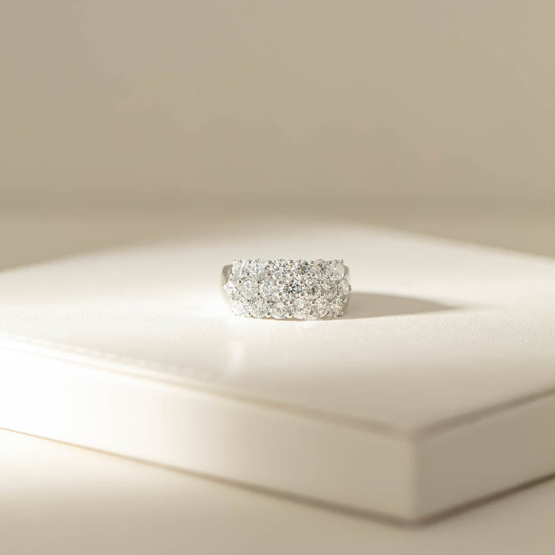 18ct White Gold Diamond Dynasty Ring-Ring-Walker & Hall