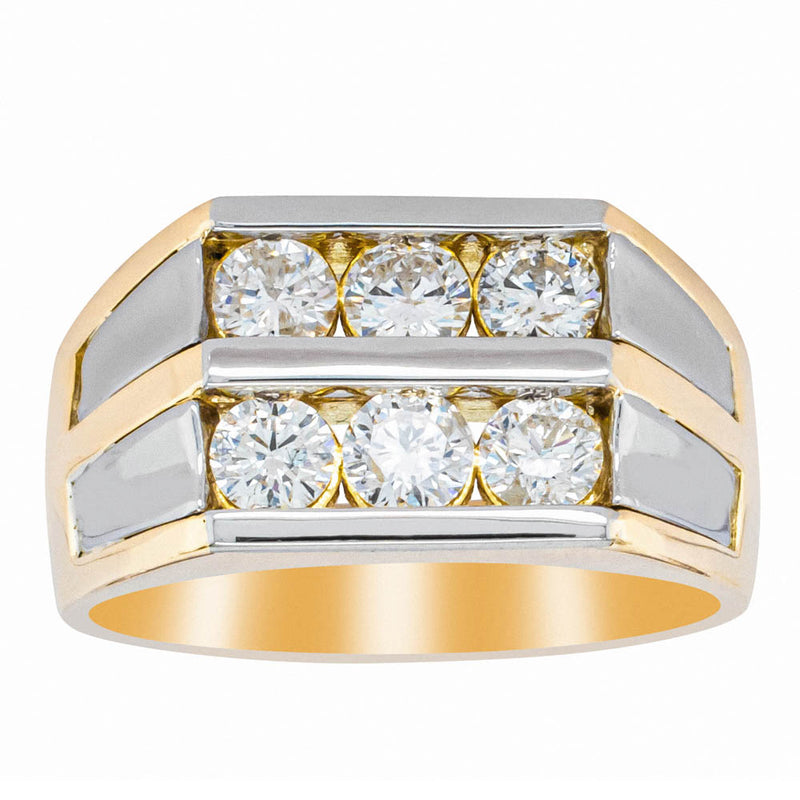 Deja Vu 18ct Yellow Gold & Platinum 1.20ct Diamond Ring-Ring-Walker & Hall