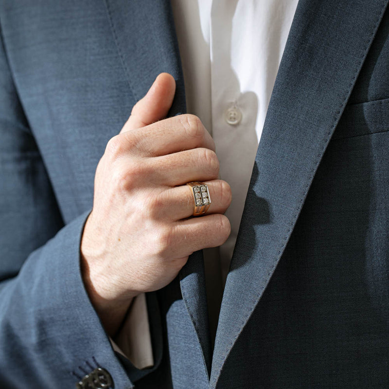 Deja Vu 18ct Yellow Gold & Platinum 1.20ct Diamond Ring-Ring-Walker & Hall