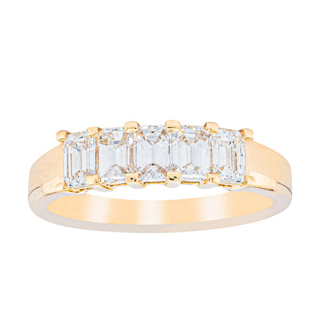 18ct Yellow Gold 1.02ct Emerald Cut Diamond Asra Ring-Ring-Walker & Hall