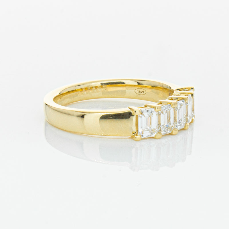 18ct Yellow Gold 1.02ct Emerald Cut Diamond Asra Ring-Ring-Walker & Hall