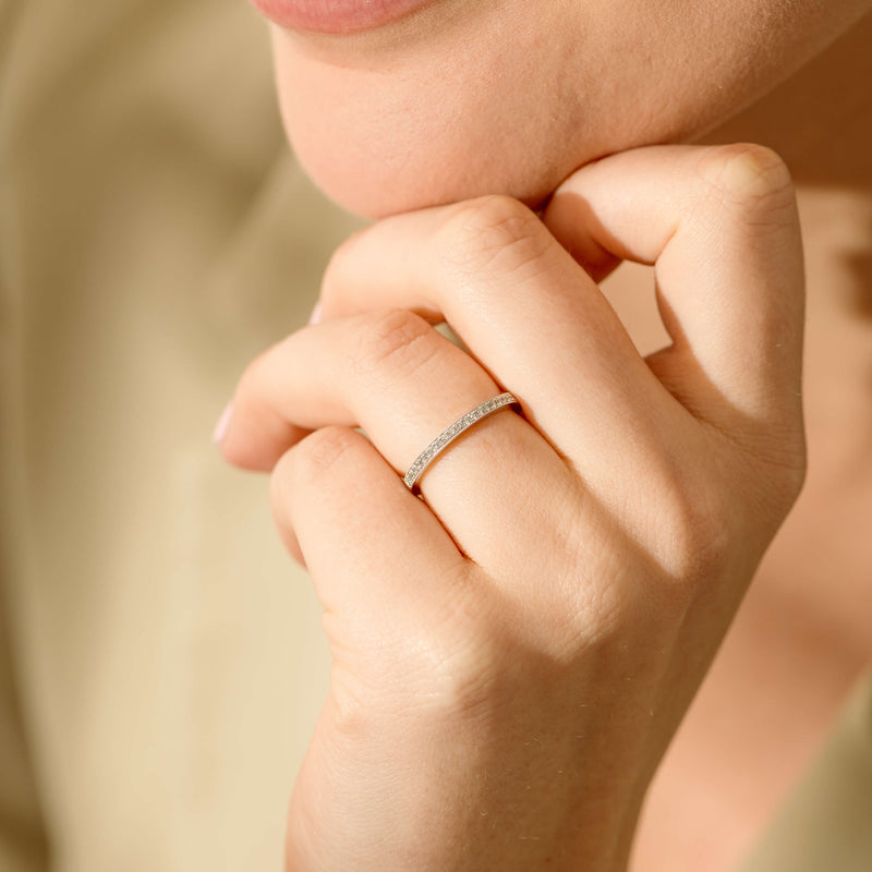 14ct White Gold Diamond Phoebe Band-Ring-Walker & Hall