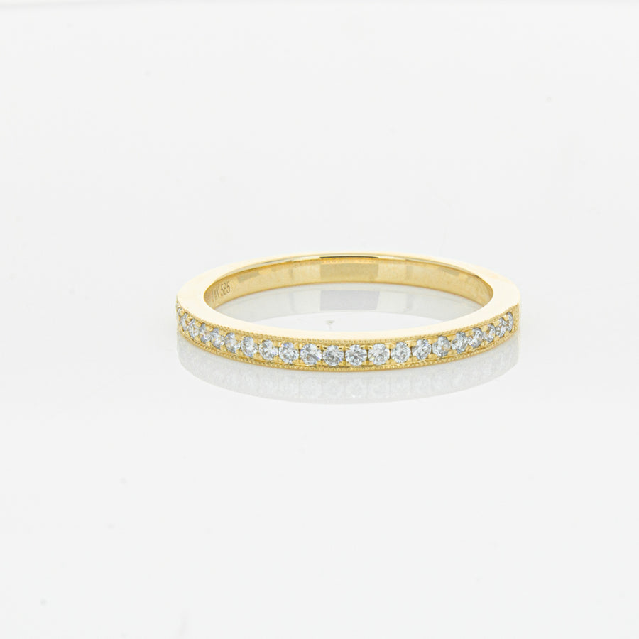 14ct Yellow Gold Diamond Phoebe band-Ring-Walker & Hall