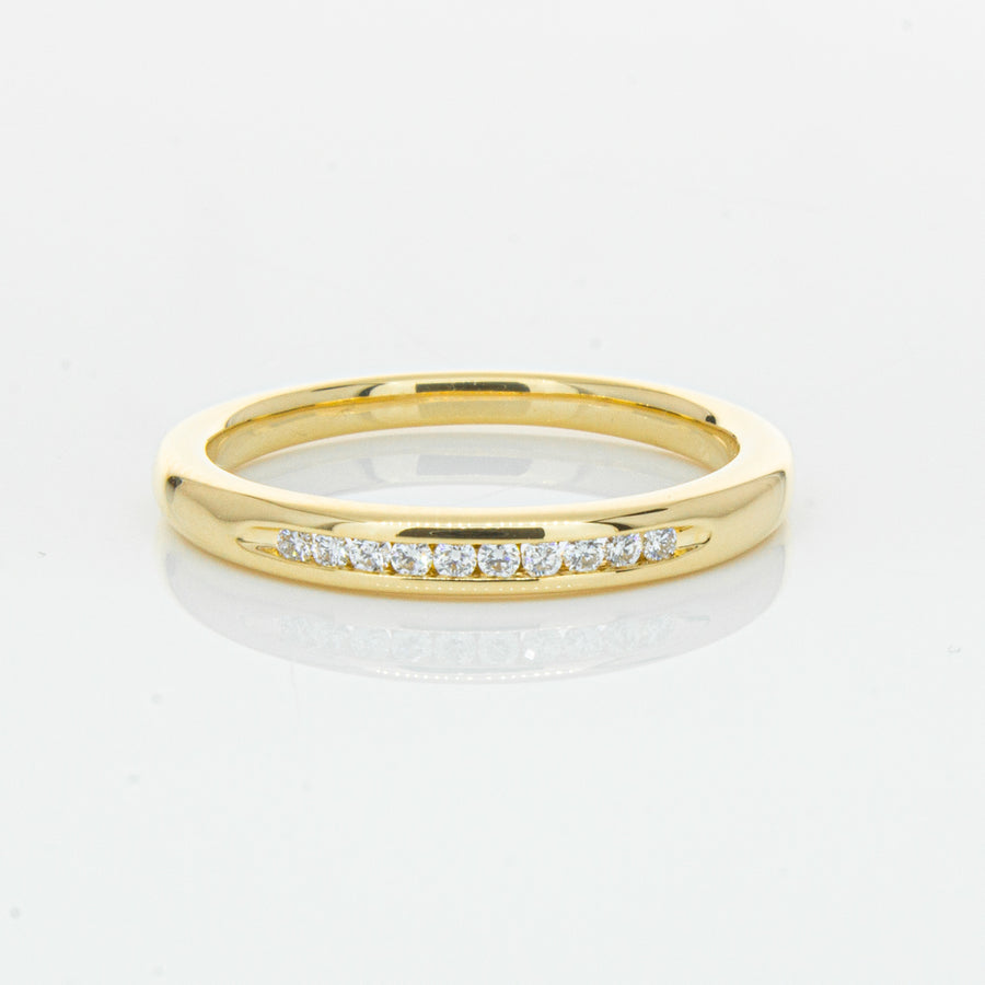 18ct Yellow Gold .09ct Diamond Band-Ring-Walker & Hall