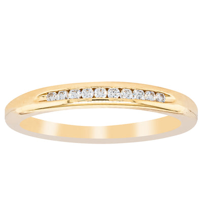 18ct Yellow Gold .09ct Diamond Band-Ring-Walker & Hall
