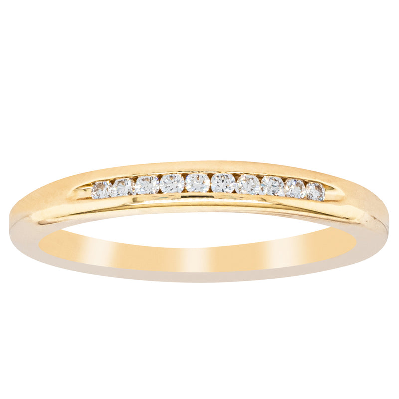 18ct Yellow Gold .09ct Diamond Band-Ring-Walker & Hall