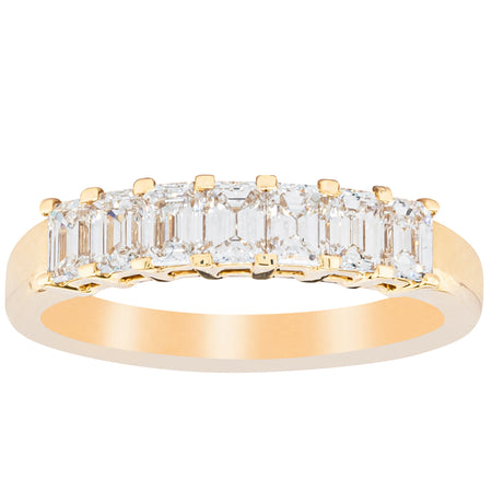 18ct Yellow Gold 1.02ct Emerald Cut Diamond Asra Ring-Ring-Walker & Hall