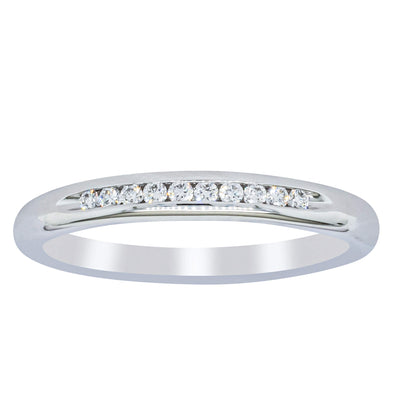 18ct White Gold .09ct Diamond Eternity Ring-Ring-Walker & Hall