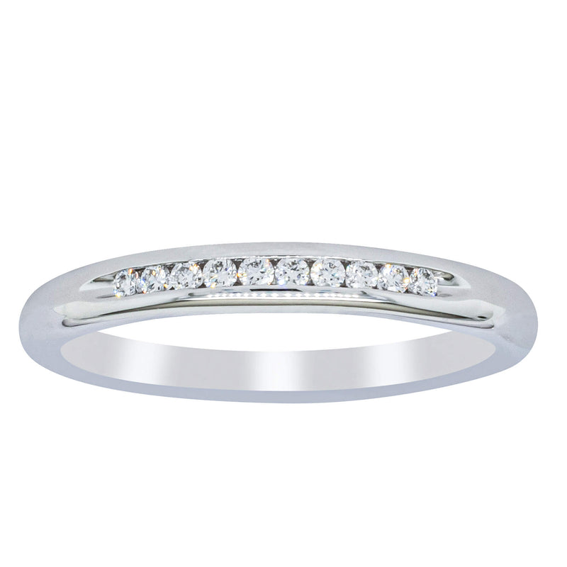 18ct White Gold .09ct Diamond Eternity Ring-Ring-Walker & Hall