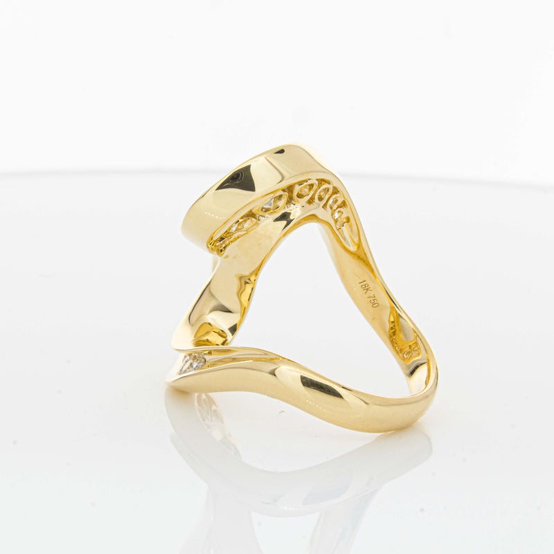 18ct Yellow Gold Diamond Flamenco Ring-Ring-Walker & Hall