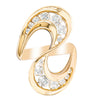 18ct Yellow Gold Diamond Flamenco Ring-Ring-Walker & Hall
