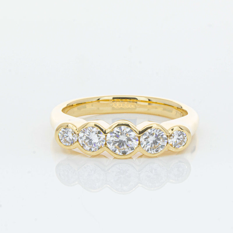 18ct Yellow Gold .78ct Diamond Five-Stone Natalia Ring-Ring-Walker & Hall