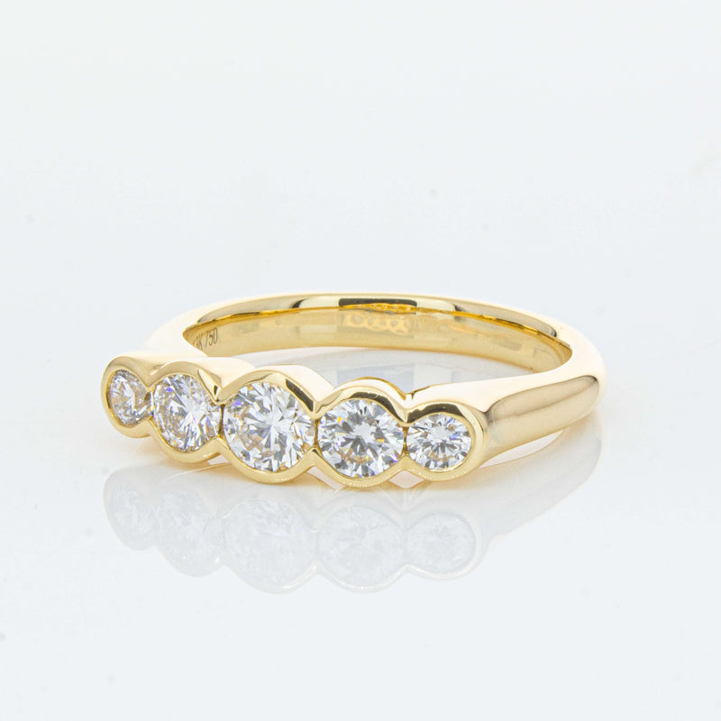 18ct Yellow Gold .78ct Diamond Five-Stone Natalia Ring-Ring-Walker & Hall
