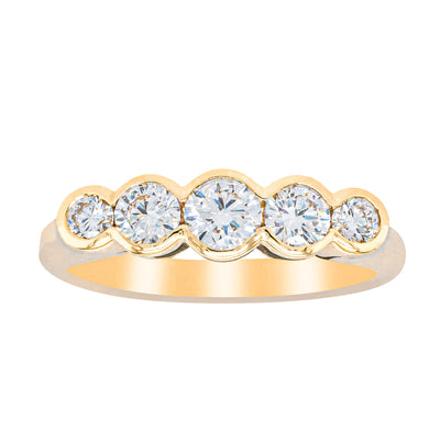 18ct Yellow Gold .78ct Diamond Five-Stone Natalia Ring-Ring-Walker & Hall