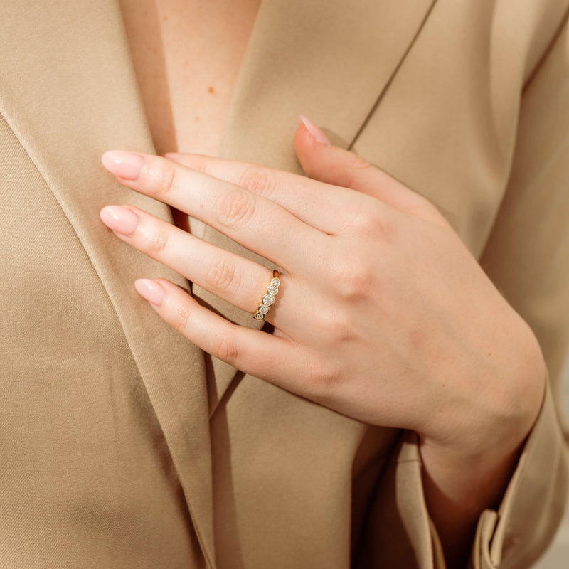 18ct Yellow Gold .78ct Diamond Five-Stone Natalia Ring-Ring-Walker & Hall