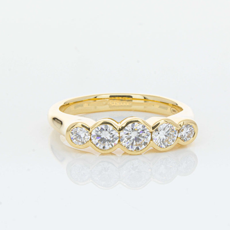 18ct Yellow Gold .78ct Diamond Five-Stone Natalia Ring-Ring-Walker & Hall