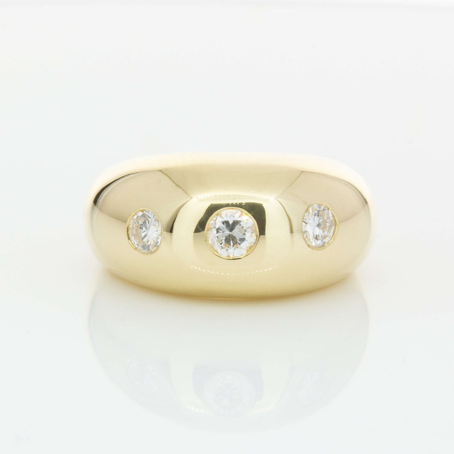 9ct Yellow Gold .50ct Diamond Madonna Ring-Ring-Walker & Hall
