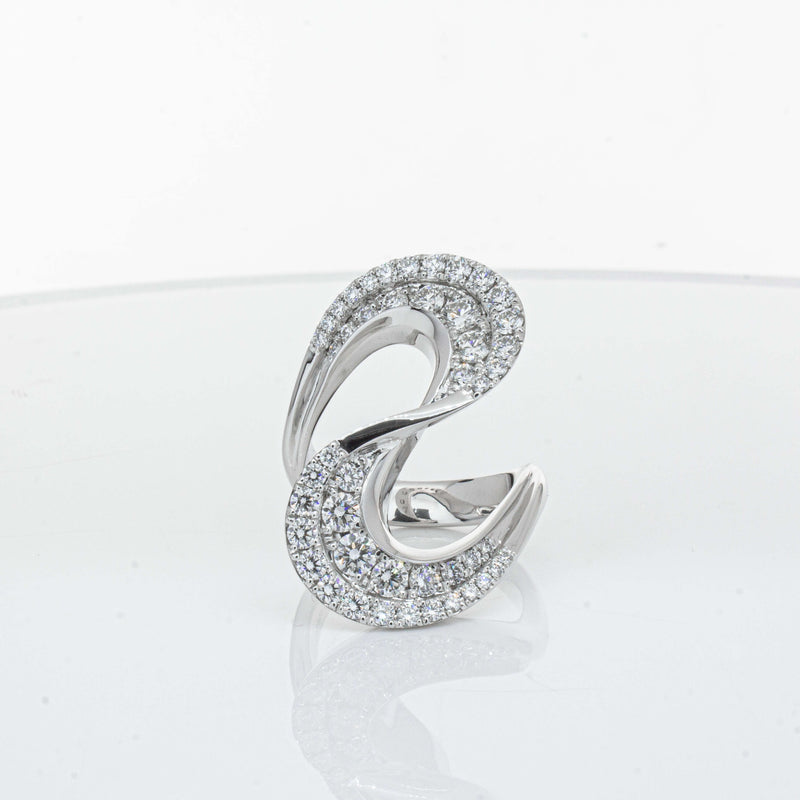 Platinum 1.55ct Diamond Flamenco Ring - Ring - Walker & Hall