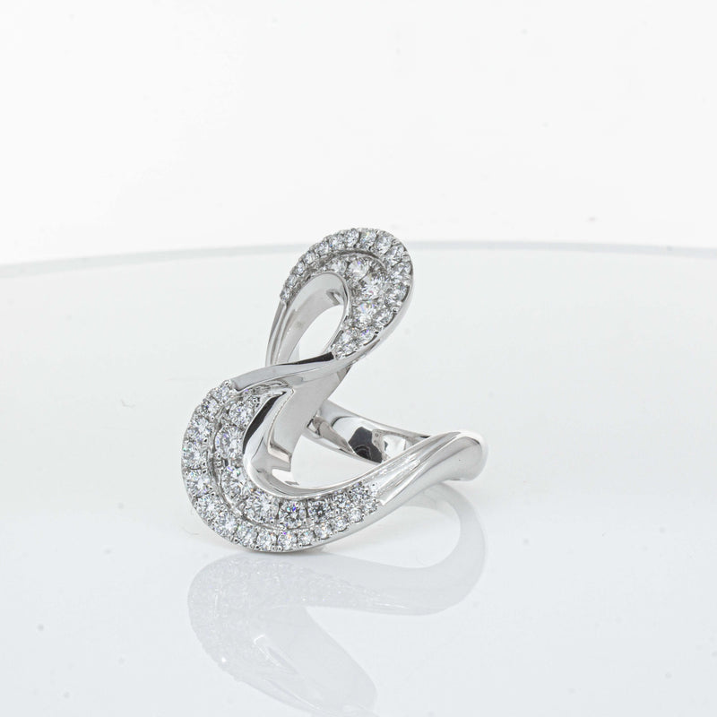 Platinum 1.55ct Diamond Flamenco Ring - Ring - Walker & Hall