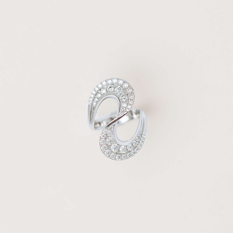 Platinum 1.55ct Diamond Flamenco Ring-Ring-Walker & Hall