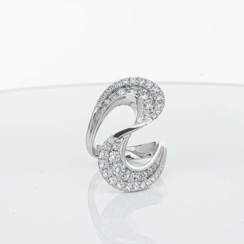 Platinum 1.55ct Diamond Flamenco Ring - Ring - Walker & Hall