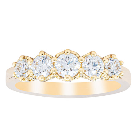 18ct Yellow Gold .80ct Diamond Monarch Ring-Ring-Walker & Hall