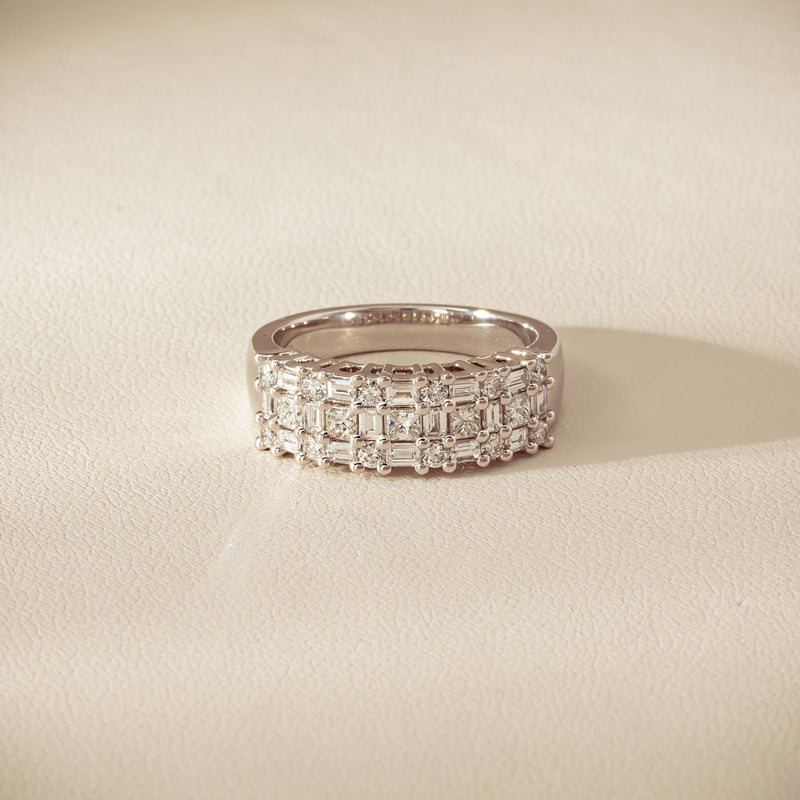 18ct White Gold 1.03ct Diamond Pave-Set Ring - Ring - Walker & Hall