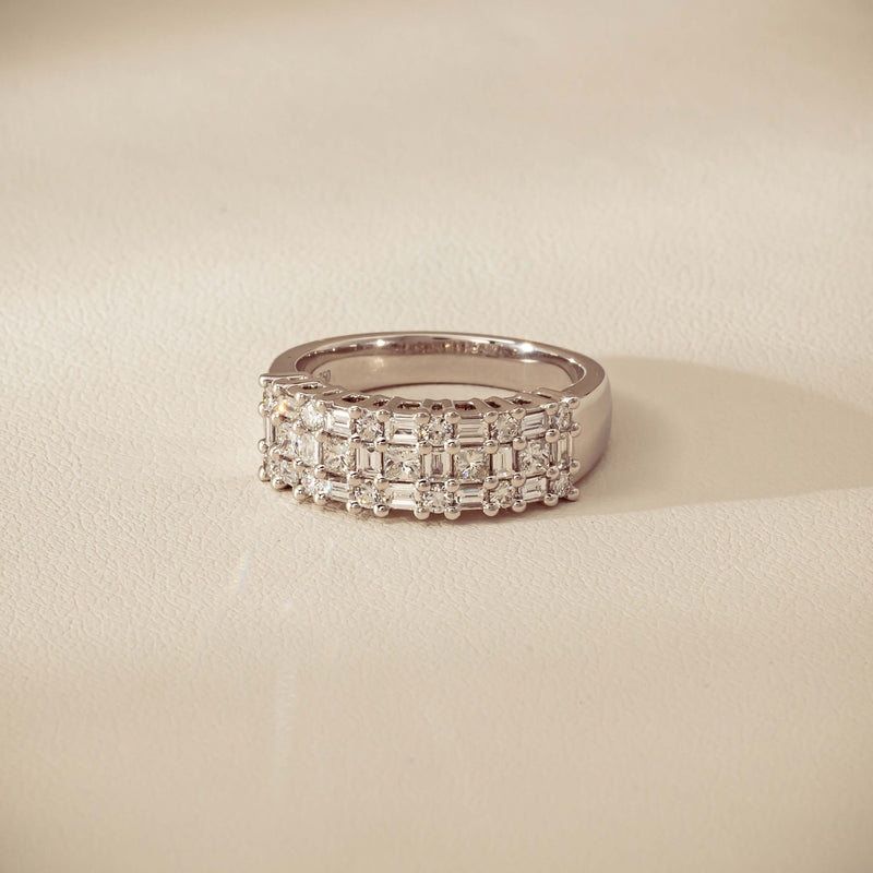 18ct White Gold 1.03ct Diamond Pave-Set Ring - Ring - Walker & Hall