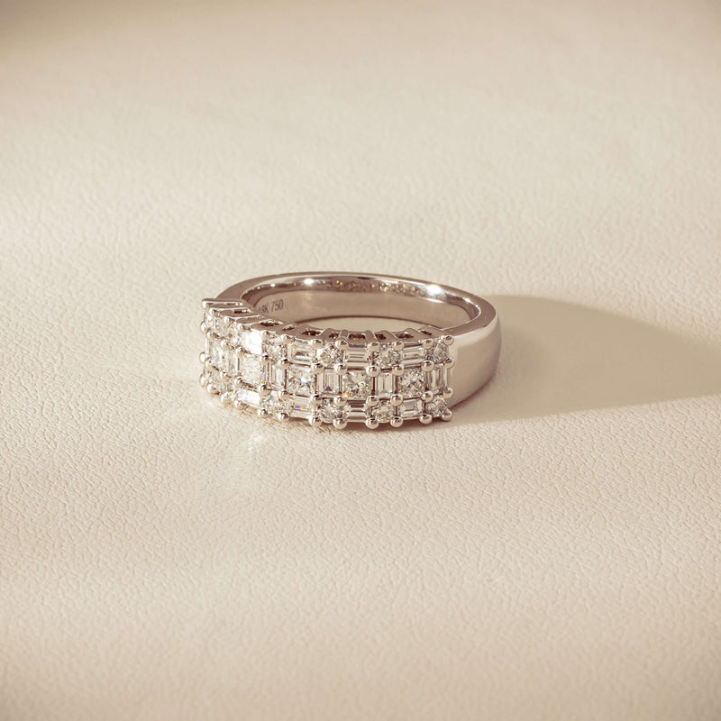 18ct White Gold 1.03ct Diamond Pave-Set Ring - Ring - Walker & Hall