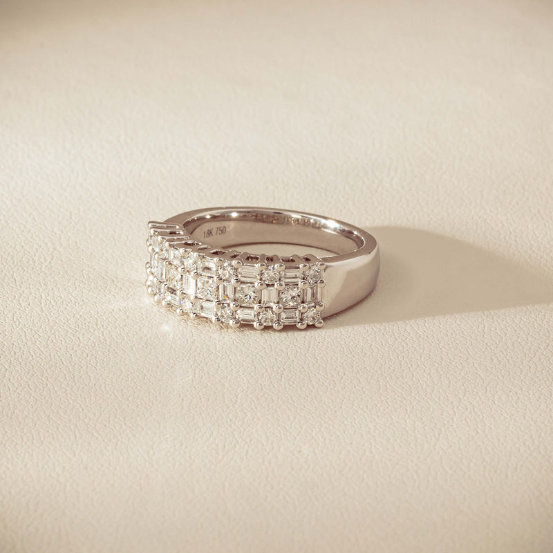 18ct White Gold 1.03ct Diamond Pave-Set Ring - Ring - Walker & Hall