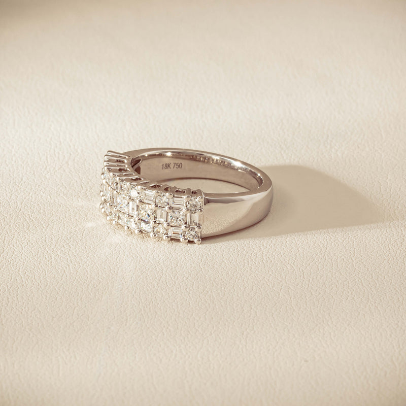 18ct White Gold 1.03ct Diamond Pave-Set Ring - Ring - Walker & Hall
