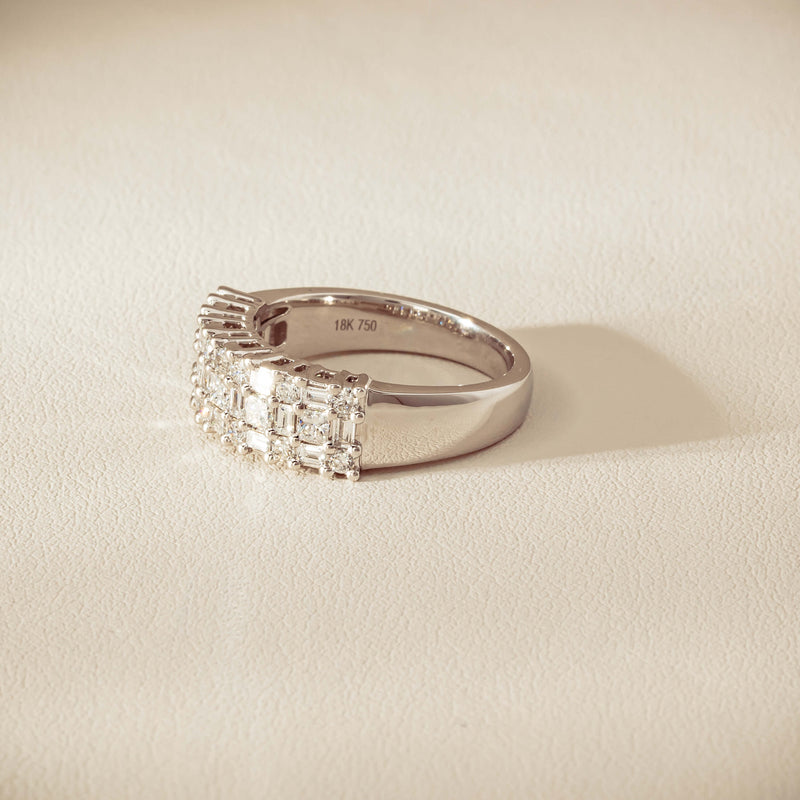 18ct White Gold 1.03ct Diamond Pave-Set Ring - Ring - Walker & Hall