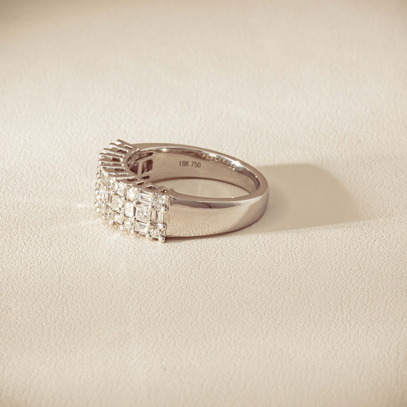 18ct White Gold 1.03ct Diamond Pave-Set Ring - Ring - Walker & Hall