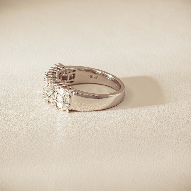 18ct White Gold 1.03ct Diamond Pave-Set Ring - Ring - Walker & Hall